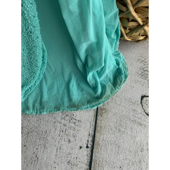 Oh Polly Champel
Embellished Cowl Neck Maxi Dress in Aqua - Picture 3 of 5